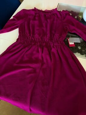 NWT- Vince Camuto Long-Sleeve Smocked Waist Dress